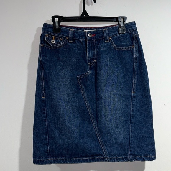 Tommy Hilfiger skirt denim Jean a line cotton retro vintage y2k size 4 pockets - Picture 1 of 7
